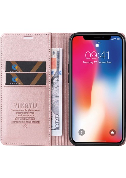 Apple iPhone X/xs Için Telefon Kılıfı Tam Koruma Telefon Cüzdan Kapağı Manyetik Otomatik Absorbed Pu Deri Flip Telefon Kılıfı Stand-Lose Altın (Yurt Dışından) fırsatları