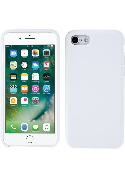 Kenar Sarılı Sıvı Silikon Telefon Koruma Kasası Cep Telefonu Kabuğu Apple iPhone Se-White (Yurt Dışından)