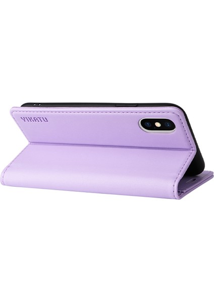 Apple iPhone X/xs Için Telefon Kılıfı Tam Koruma Telefon Cüzdan Kapağı Manyetik Otomatik Ahmed Pu Deri Flip Telefon Kılıfı Stand-Işık Mor (Yurt Dışından) fiyatları