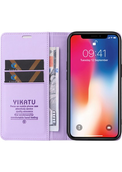 Apple iPhone X/xs Için Telefon Kılıfı Tam Koruma Telefon Cüzdan Kapağı Manyetik Otomatik Ahmed Pu Deri Flip Telefon Kılıfı Stand-Işık Mor (Yurt Dışından) fırsatları