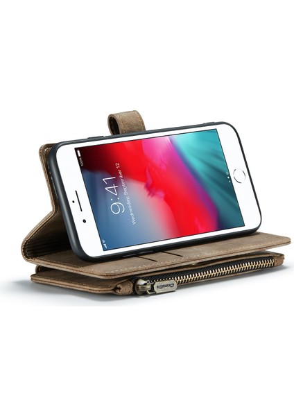 Birden Fazla Kart Yuvası Pu Deri Standı Cüzdan Kasası Koruyucusu Apple iPhone Se-Kahverengi (Yurt Dışından) fırsatları