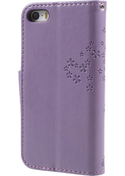 Iptal Ağacı Baykuş Manyetik Cüzdanı Pu Deri Kasa, Apple iPhone 5/5s/se-Mor Için Stand ile (Yurt Dışından) fiyatları
