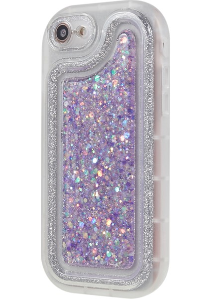 Apple iPhone 7/8 Yumuşak Tpu Epoksi Şok Geçirmez Kapak Morası Için Glitter Telefon Kılıfı (Yurt Dışından)