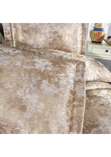 Elegante Viviana Vizon - Gold Çift Kişilik Çeyizlik Yatak Örtüsü modelleri