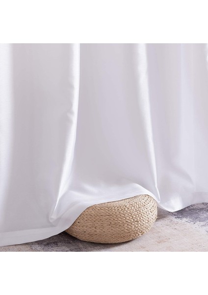 Saten Güneşlik Perde Beyaz modelleri