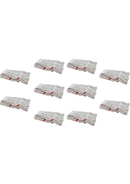 CodEx Geniş Yedek Islak Mop Paspas Başlığı Püskül Pamuklu 500 gr 25 cm Beyaz 10 Adet