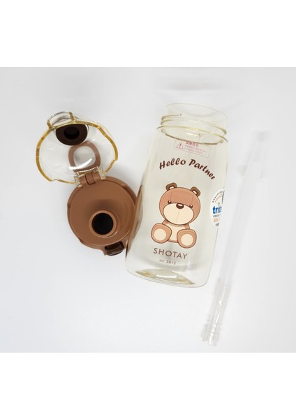 ST-7009 Child Medium 550ML Ayıcık Desenli Kahverengi Renk