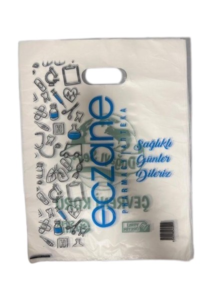 Eczane Poşeti El Geçme 30 x 40 cm Büyük Boy Bio Poşet 1 kg'lık