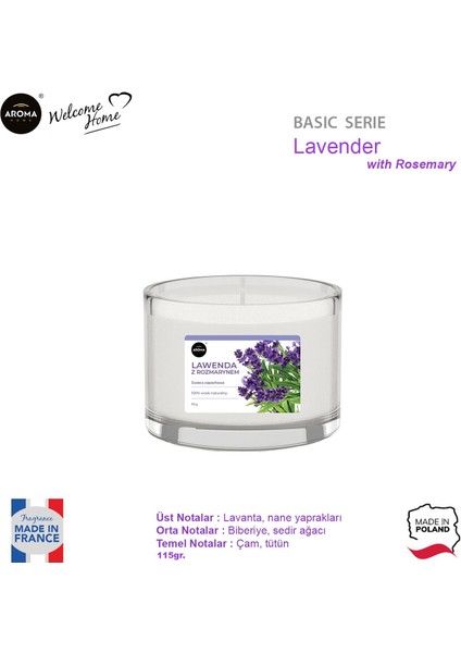 Basic Line Kokulu Mum Lavender With Rosemary 115GR. fiyatları