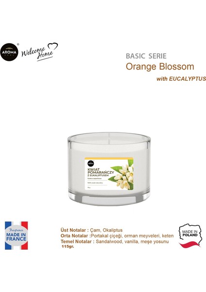 Basic Line Kokulu Mum Orange Blossom With Eucalyptus 115GR. fiyatları