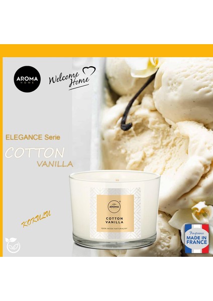 Home Elegance Kokulu Mum Cotton Vanilla 115GR.