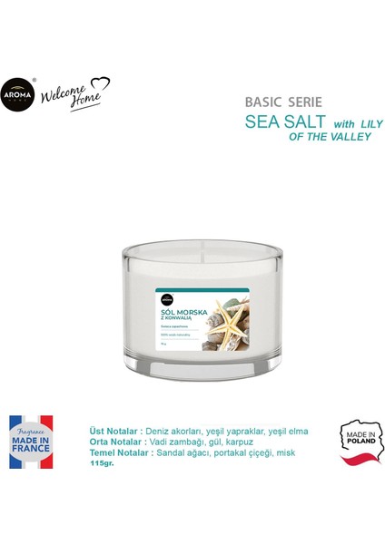 Basic Line Kokulu Mum Sea Salt With Lily Of The Valley 115GR. fiyatları