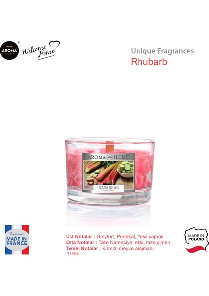 Unique Fragrances Kokulu Mum Rhubarb 115GR. fiyatları