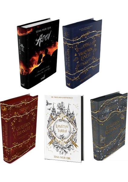 Asel - Yıldızların Laneti - Güllerin İhaneti - Lanetin Tarihi - Küllerin Kehaneti - 5 Kitap Set - Sena Nur Işık