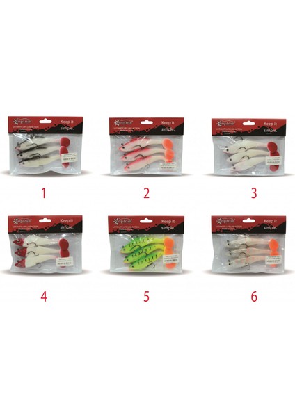 3567 Cracker Soft 10CM Levrek Turna Silikonu 3'lü Set Suni Balık