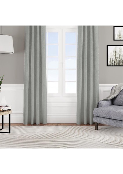 Fon Perde Özel Ölçüye Uygun Kadifemsi Pilesiz Bohem Salon Otel Oturma Çocuk Odası Tek Kanat Taş