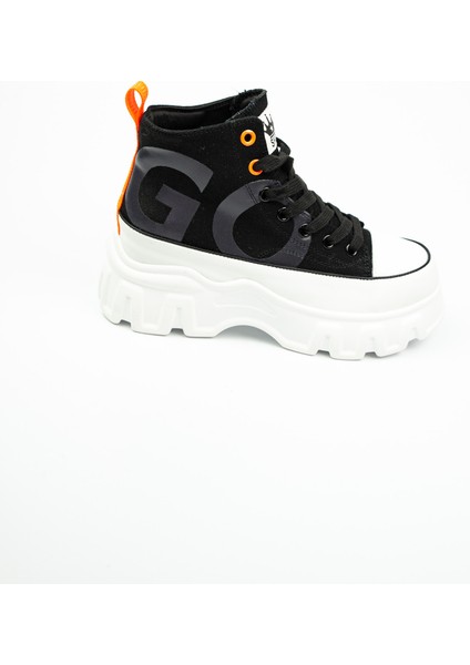 312 - 1 Siyah Kalın Taban Bilekli Kadın Sneaker