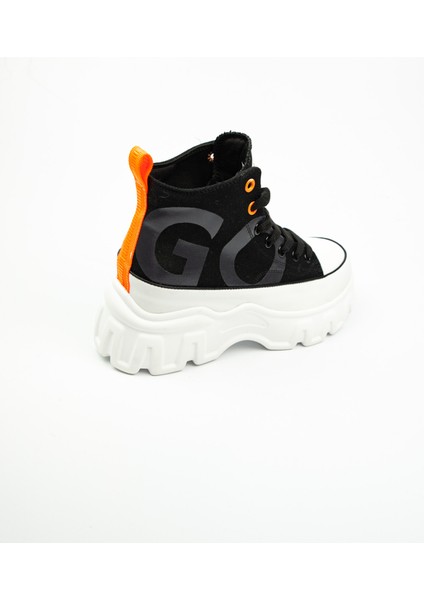 312 - 1 Siyah Kalın Taban Bilekli Kadın Sneaker