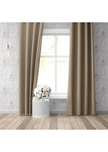 Blackout Fon Perde Işık Geçirmez Özel Ölçüye Uygun Salon Otel Oturma Çocuk Odası Tek Kanat Süt Kahve