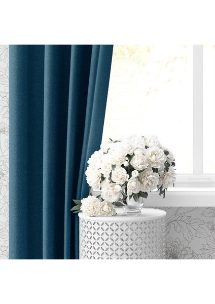 Blackout Fon Perde Işık Geçmez Özel Ölçüye Uygun Salon Otel Oturma Çocuk Odası Bohem Tek Kanat Mavi fiyatları