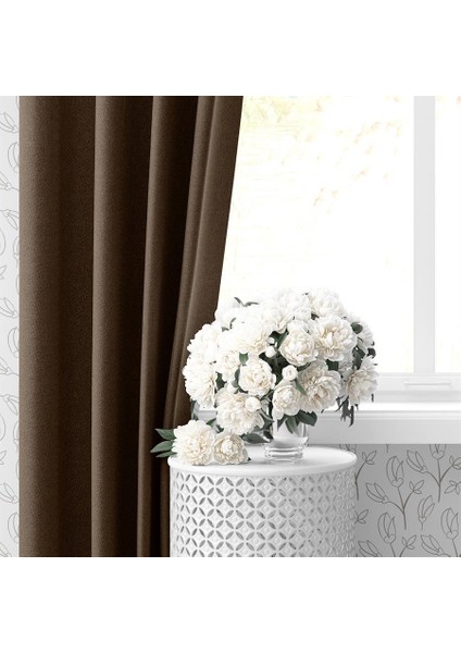 Blackout Fon Perde Işık Geçmez Özel Ölçüye Uygun Salon Otel Oturma Çocuk Odası Bohem Tek Kanat Kahve fiyatları