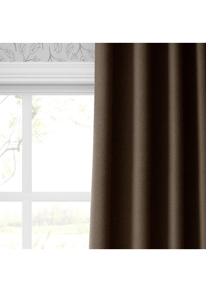 Blackout Fon Perde Işık Geçmez Özel Ölçüye Uygun Salon Otel Oturma Çocuk Odası Bohem Tek Kanat Kahve modelleri