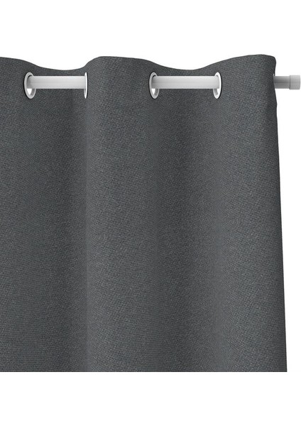 Halkalı Blackout Karartma Tek Kanat Fon Perde Koyu Gri modelleri