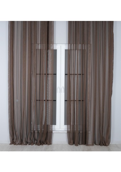 Murcia Dökümlü Tül Perde Pilesiz Acı Kahve fiyatları