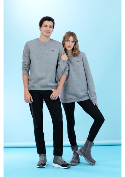 Erkek Gri Melanj Sweatshirt 50276089-VR086 fiyatları