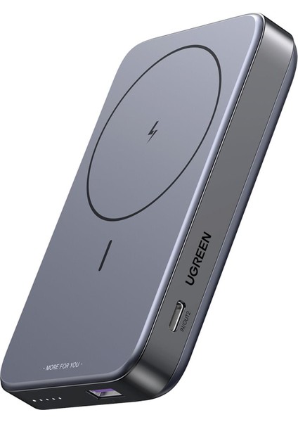 10.000 mAh 22,5W Magsafe Wireless Standlı Kablosuz Hızlı Powerbank 1xUSB-A, 1xUSB-C, Uzay Grisi - 15086
