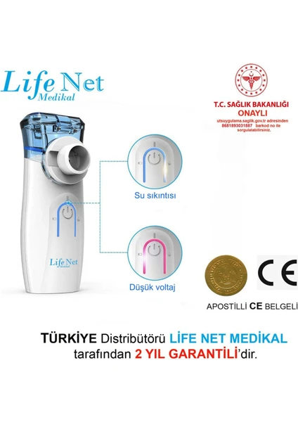 Life Net Medikal Taşınabilir Mesh Nebulizatör Süper Sessiz Yeni Nesil Nebulizatör YS35