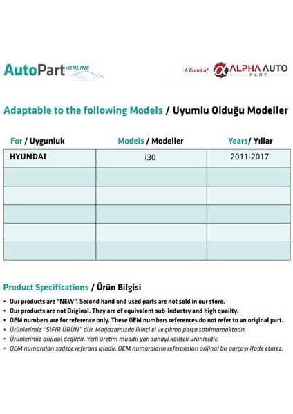 Hyundai I30 Mk2 Için Ön Cam Tamir Seti-Sağ-Sol-Set