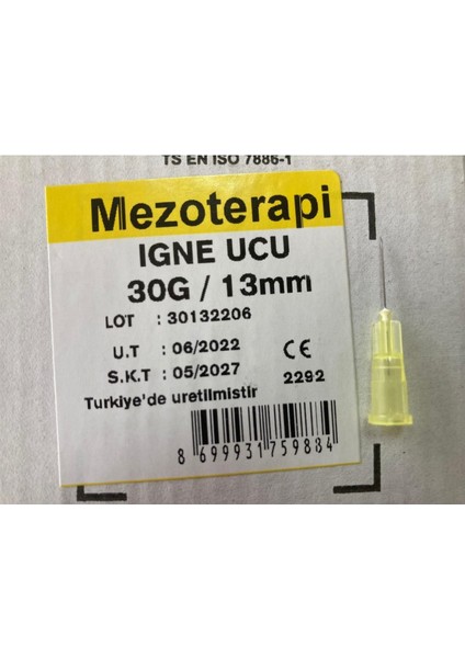 Mezoterapi Iğne Ucu 30G 13MM 250 Adet