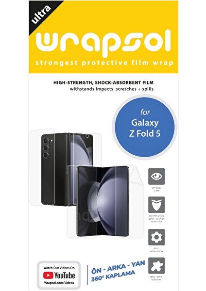 Galaxy Z Fold 5 Full Body Tam Kaplama 360 Derece Koruyucu Poliüretan Film