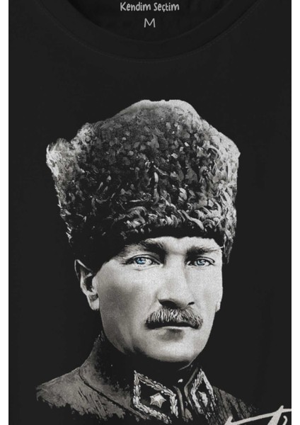 Atatürk Gazi Mustafa Kemal Kalpaklı Baskılı Tişört T-Shirt fiyatları