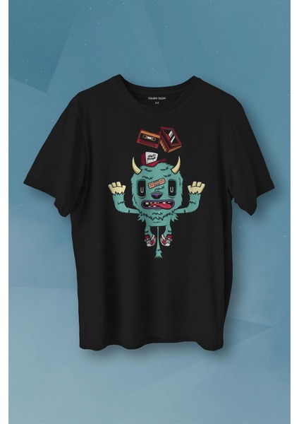 Sevimli Canavar Retro Monster Daft Punk 90LAR Baskılı Tişört T-Shirt