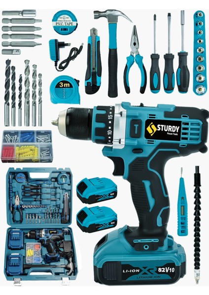 Alman Pro Schnell Technology 58V 10 Ah Lion Çift Akülü Metal Şanzuman Akülü Vidalama Matkap