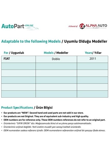 Fiat Doblo Için Ön Cam Tamir Seti-Sağ-Sol-Set