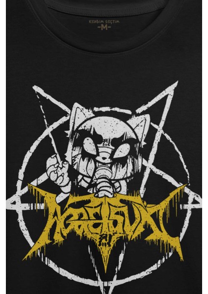 Siyah Aggretsuko Agresif Retsuko Gotik Japon Anime Manga Metal Gothic Baskılı T-Shirt fiyatları