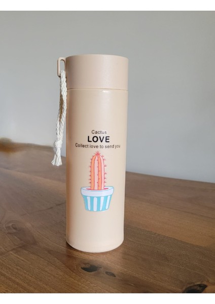 Cactus Love Cam Su Matarası 500 ml -Turuncu