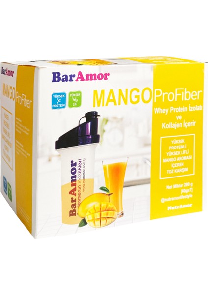 Mango Profiber Mango Aromalı Yüksek Proteinli 7 Günlük Toz Karışım