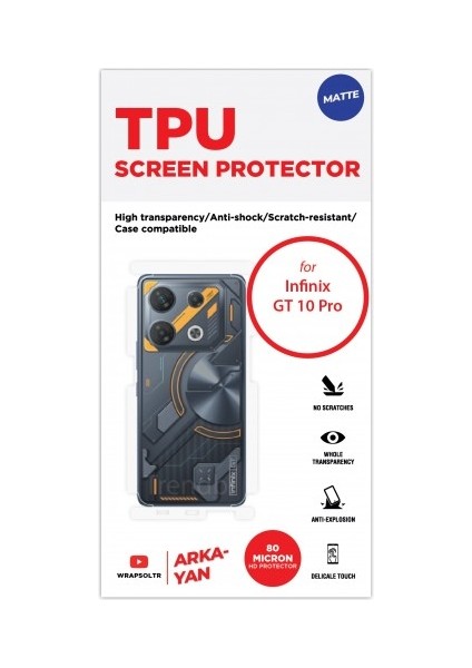 Infinix Gt 10 Pro Mat Arka ve Yan Koruyucu Tpu Film