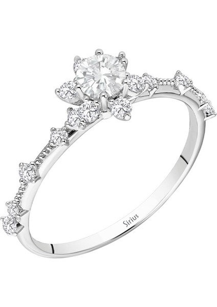 Pırlanta ve Beyaz Topaz Taşlı Elurra Yüzük 0402R0043