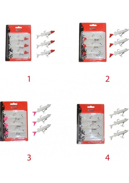 3066 Pluse Soft 10CM Turna Silikonu 3'lü Set Suni Yem