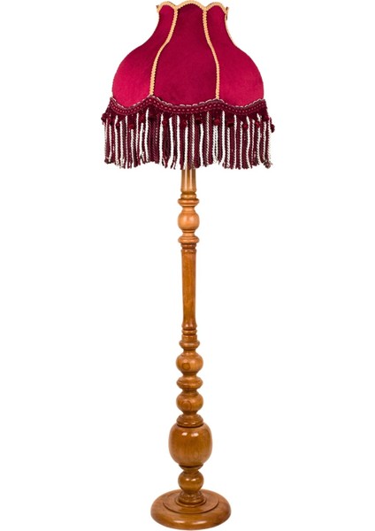 Bordo Kadife Klasik Lambader Kumaş Kaplama Ahşap Ayak Vintage LM01201