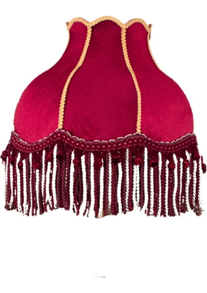 Bordo Kadife Klasik Lambader Kumaş Kaplama Ahşap Ayak Vintage LM01201