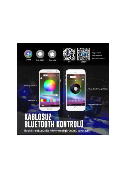 Araç Altı Rgb LED Aydınlatma Şerit LED 5 METRE KUMANDA KONTROLLÜ modelleri
