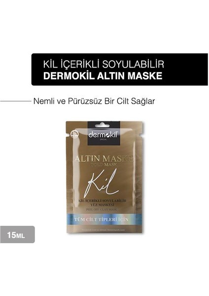 Soyulabilir Gold Yüz Maskesi Tüm Cilt Tipleri İçin - 3 Adet 15 ml