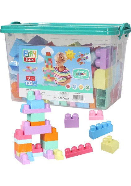 3158 Pastel Renkler Mega Blok Seti 133 Parça Kovalı