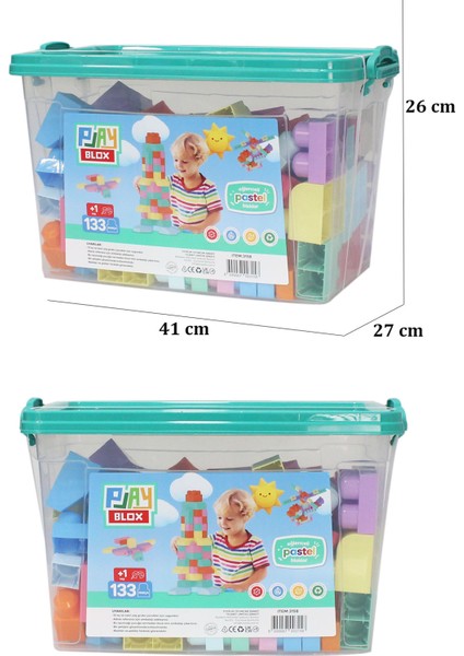 3158 Pastel Renkler Mega Blok Seti 133 Parça Kovalı